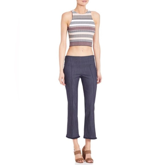 Elizabeth and James Striped Multicolor Racer Back Crop Top - Size S - Picture 3 of 3